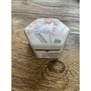 Deauville by Claire Burke - Vintage Porcelain Floral/Orchid Trinket Jewelry Box